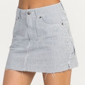 RVCA Hunn Striped Denim Mini Skirt SZ 30
